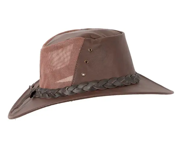 Brown Australian Kngr Leather Cooler Jacaru Hat - Image 3
