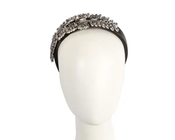 Black crystal fascinator headband by Cupids Millinery