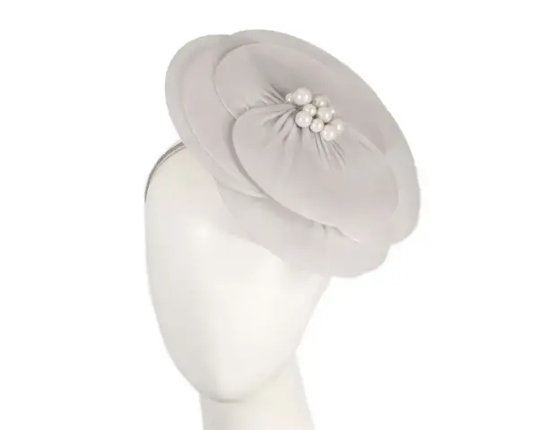 Large silver flower fascinator