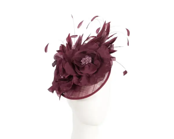 Burgundy wine racing fascinator