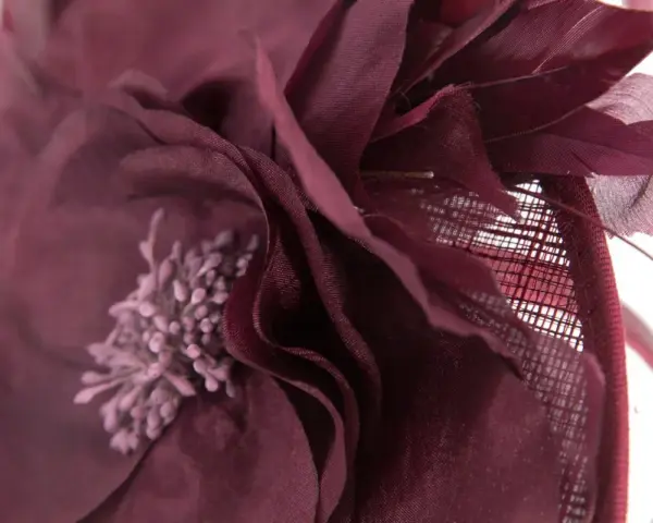 Burgundy wine racing fascinator - Image 3