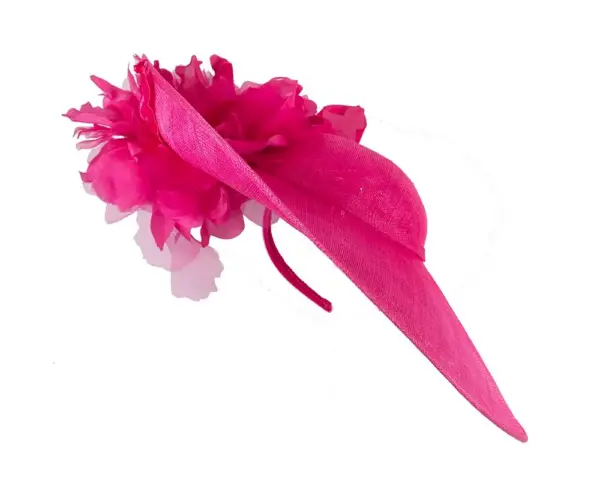 Large fuchsia racing fascinator by Cupids Millinery - Image 2