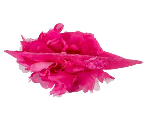 Large fuchsia racing fascinator by Cupids Millinery - Image 4