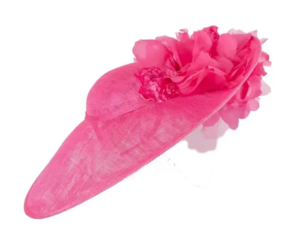 Large fuchsia racing fascinator by Cupids Millinery - Image 6