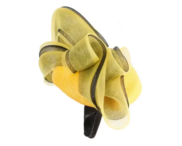 Dark Yellow & Black racing fascinator by Fillies Collection - Image 4