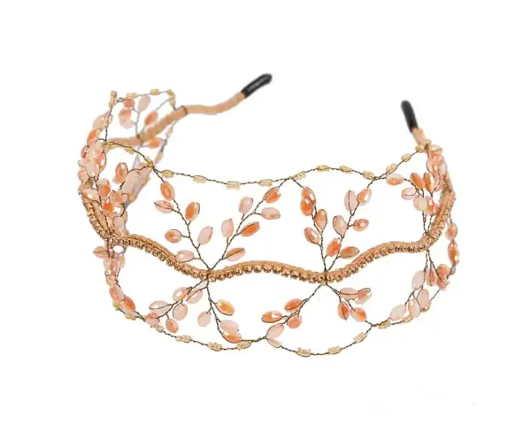 Exclusive gold headband fascinator by Cupids Millinery CU428 - Image 2