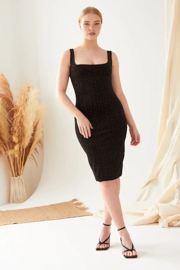 Gold Polka Dot Dress - Image 7