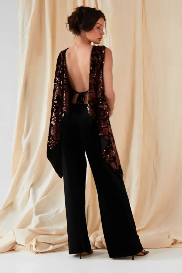 Wide Leg Velvet Trousers - Image 5
