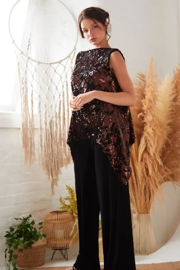 Wide Leg Velvet Trousers - Image 11