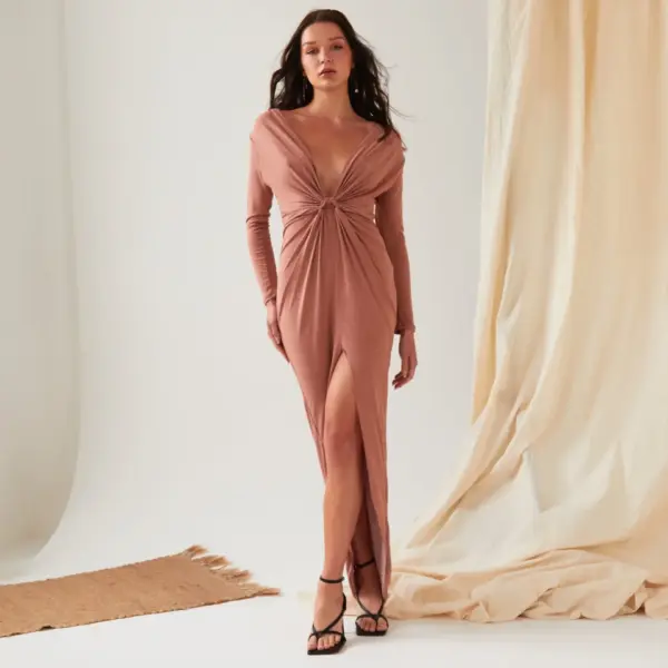 Twist Knot Front Dress - Image 2