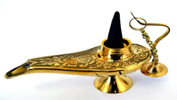 Mini Brass Genie cone Burner and Lamp -5"