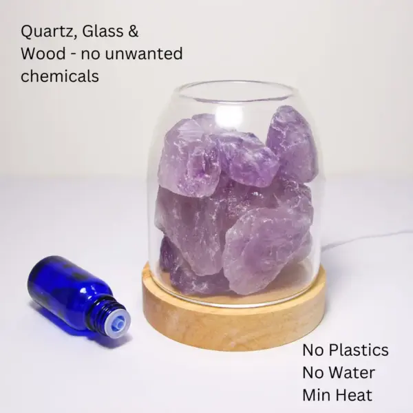 AURORA 2 Crystal Light Essential Oil Diffusing Natural Quartz 500g Options Amethyst / Green Calcite - Image 4
