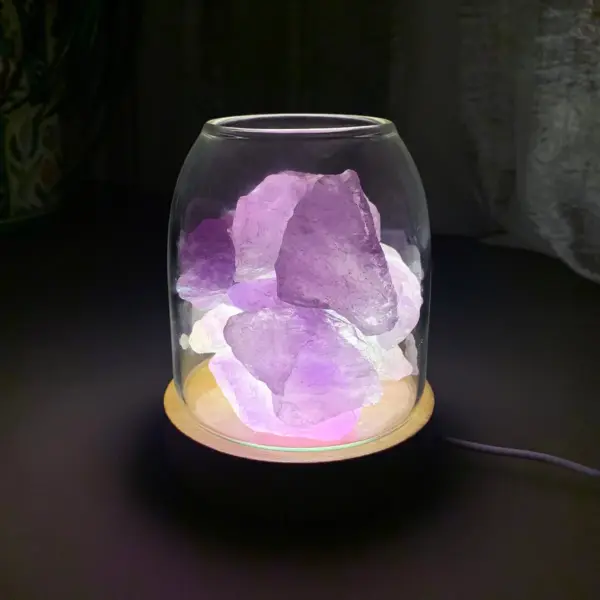AURORA 2 Crystal Light Essential Oil Diffusing Natural Quartz 500g Options Amethyst / Green Calcite - Image 9