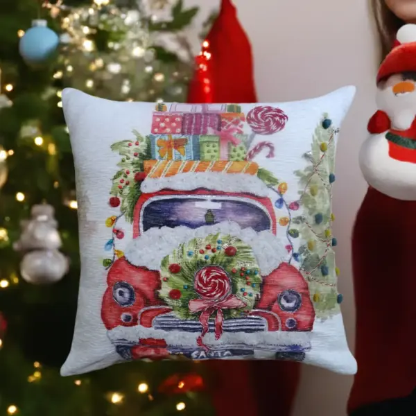 Christmas Embroidered Throw Pillow 20" x 20" - Image 4