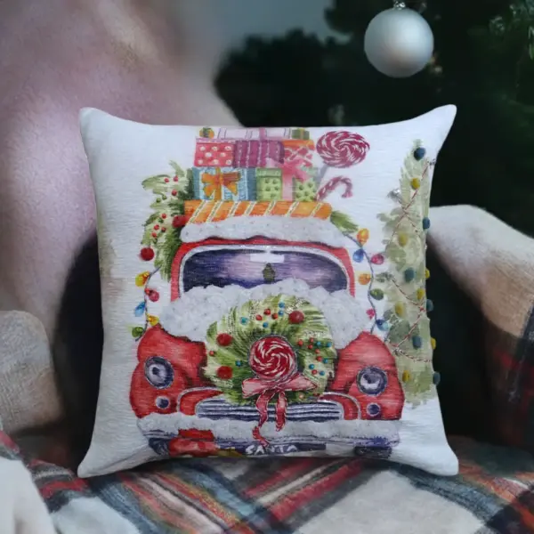 Christmas Embroidered Throw Pillow 20" x 20" - Image 2