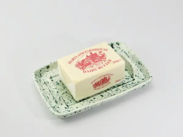 Butter Dish, Speckled Green Glaze - Image 4