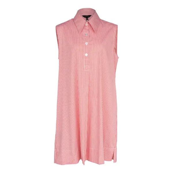 Italian Cotton Orange Sleeveless Dress Elegant Summer Wear - Image 5