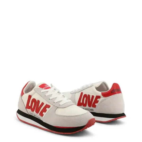 White Red Suede Sneakers - Image 2