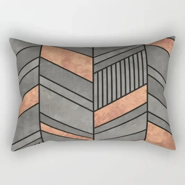 Abstract Chevron Rectangle Pillow
