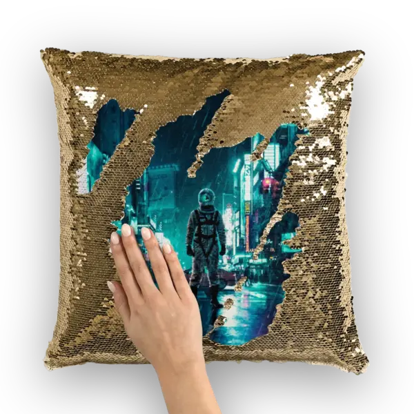 Another Rainy Night Sequin Cushion Cover
