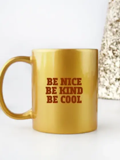 Be Nice Be Kind Be Cool Gold & Silver Mug