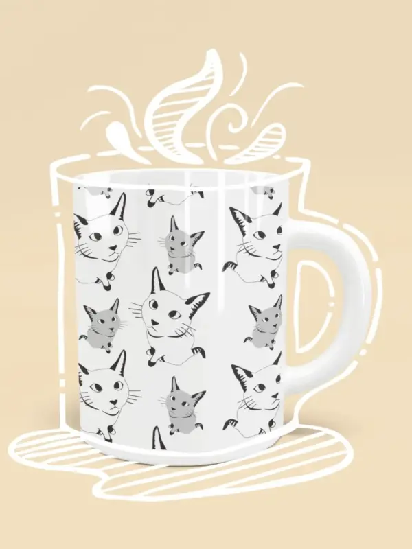 Cute Cat Pattern Mug