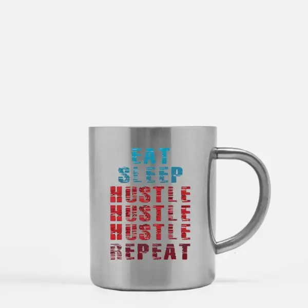 Eat Sleep Hustle Repeat Gold & Silver Mug - Image 2