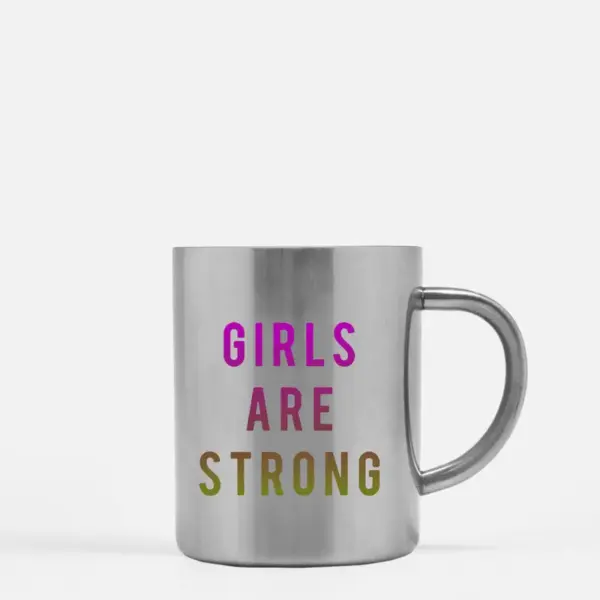 Girls Are Strong Gold & Silver Mug - Image 2