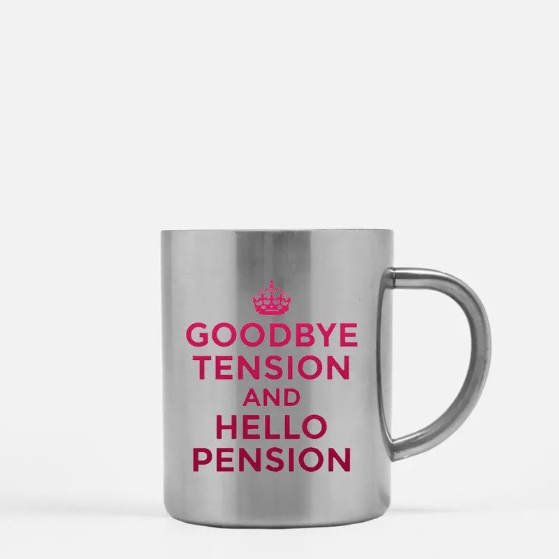 Goodbye Tension Hello Pension Gold & Silver Mug - Image 2