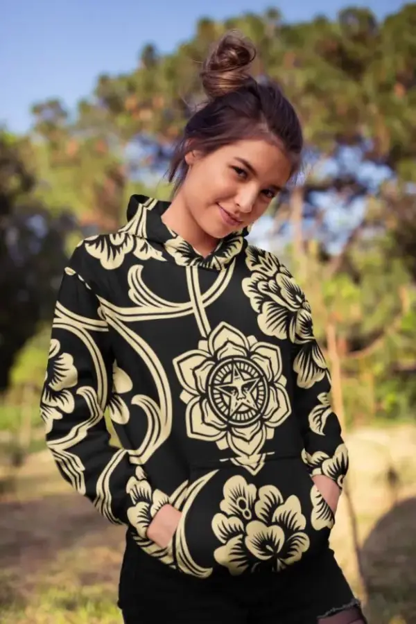 Gothic Pattern Female Sublimation Hoodie