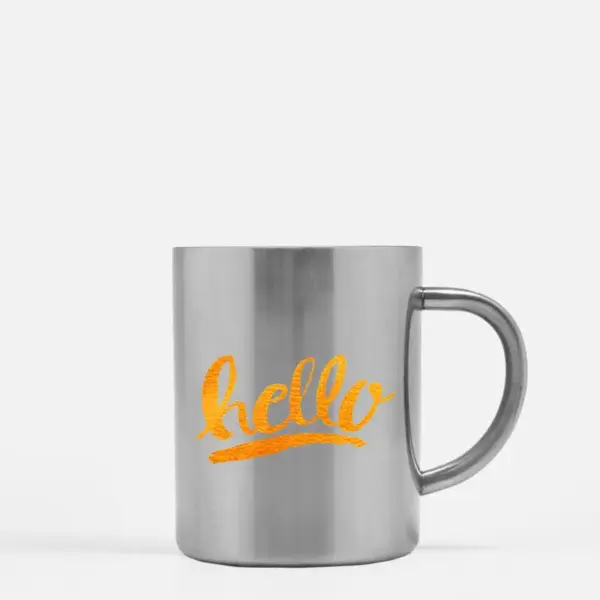 Hello Hand Lettering Gold Gold & Silver Mug - Image 2