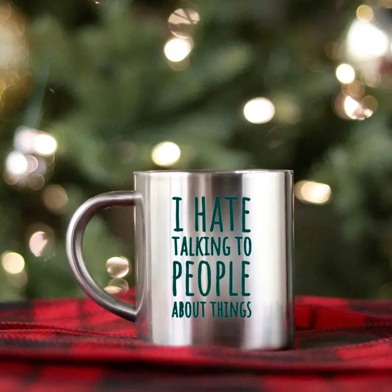 I Hate Talking To People About Things Gold & Silver Mug - Image 2