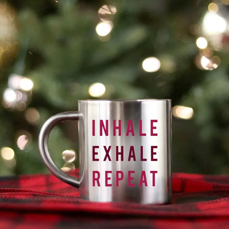 Inhale Exhale Repeat Gold & Silver Mug - Image 2
