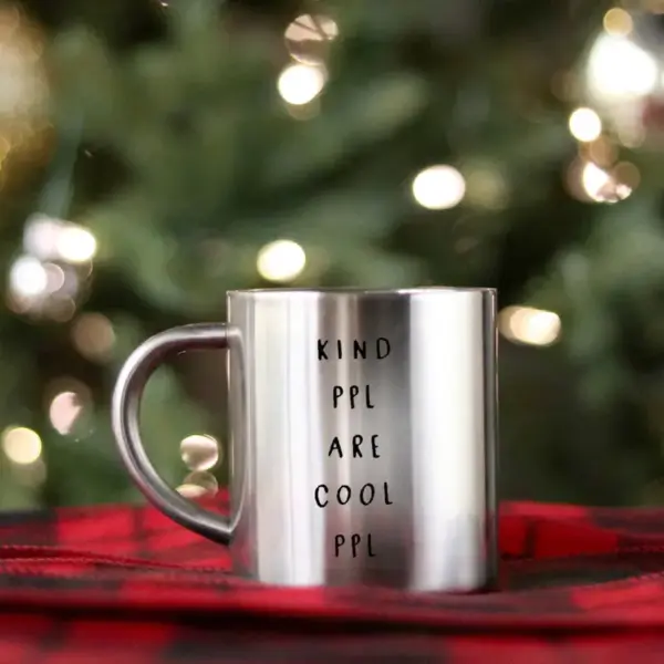Kind People Are Cool People Gold & Silver Mug - Image 2