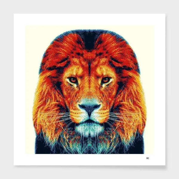 Lion - Colorful Animals Cushion/Pillow - Image 2