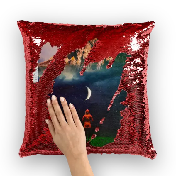 Moon on Earth Sequin Cushion Cover - Image 3