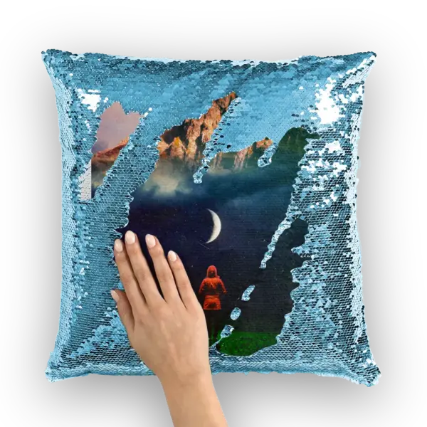 Moon on Earth Sequin Cushion Cover - Image 4
