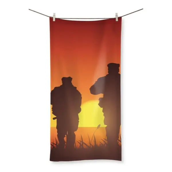 Navy Seal Training Silhouette Beach Towel - Image 3