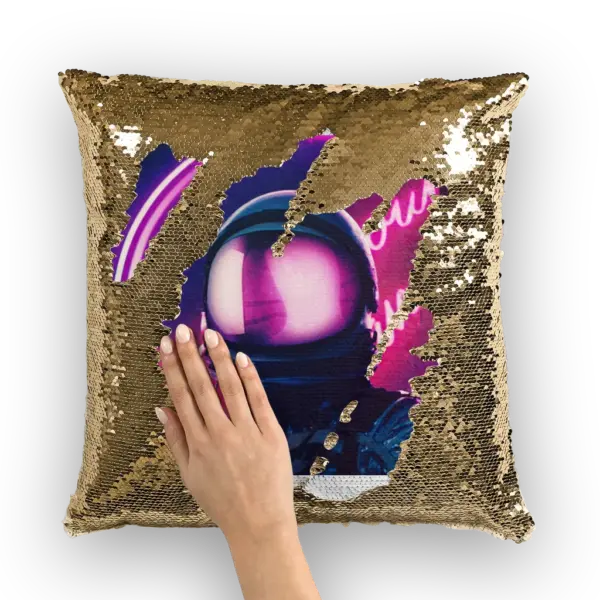 Night Just begin Sequin Cushion Cover