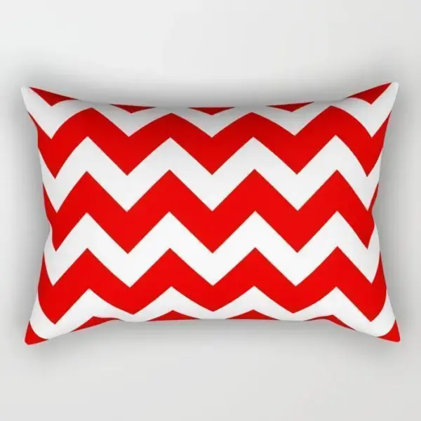 Red Waves Rectangle Pillow