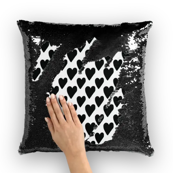 Small Hearts Sequin Cushion Cover - Image 2