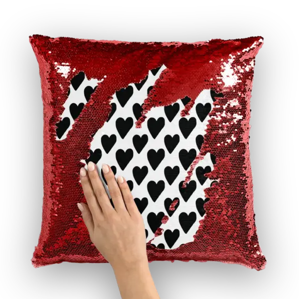 Small Hearts Sequin Cushion Cover - Image 3