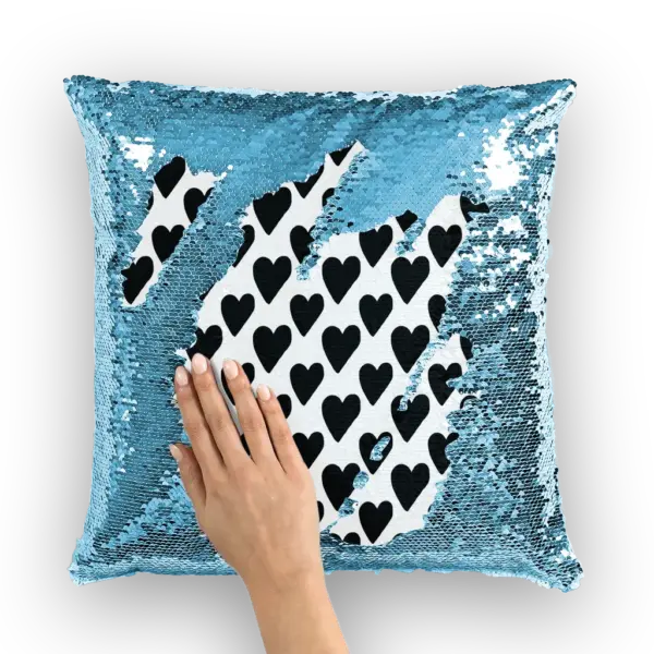 Small Hearts Sequin Cushion Cover - Image 4