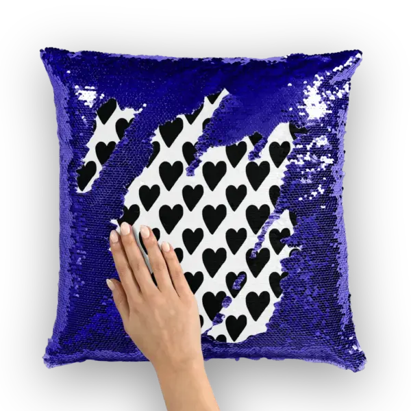 Small Hearts Sequin Cushion Cover - Image 5