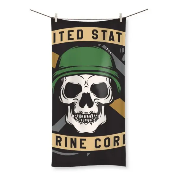 USMC Skull 3 Beach Towel - Image 3