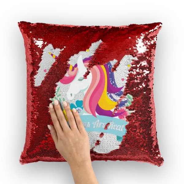 Unicorns Are Real Sequin Cushion Cover - Image 3
