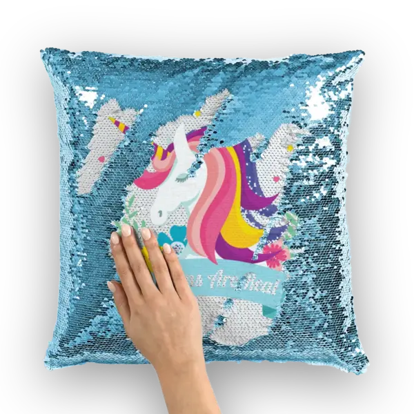 Unicorns Are Real Sequin Cushion Cover - Image 4