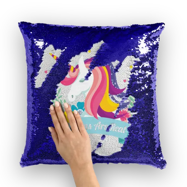 Unicorns Are Real Sequin Cushion Cover - Image 5