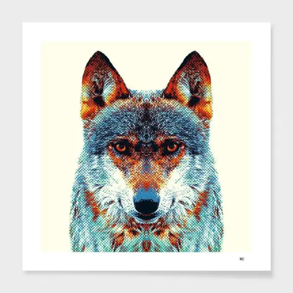 Wolf - Colorful Animals Cushion/Pillow - Image 2