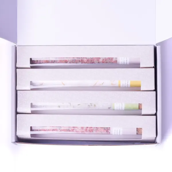 Natural Bath Salts Gift set in 8 Glass Tubes, Luxurious Bath Experience - Image 5
